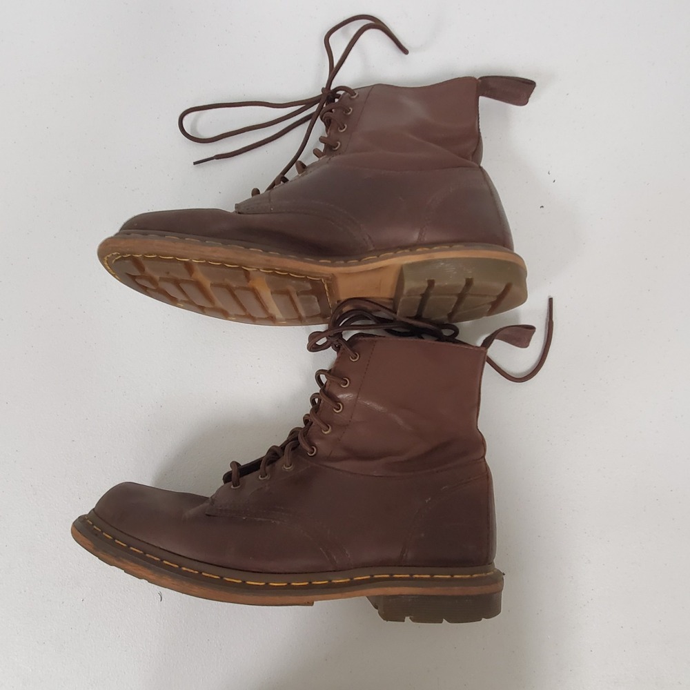 Dr Martens Doc Mens Tristan Boots Size 11 Chocolate Brown Leather Combat Lace Up - Picture 6 of 12